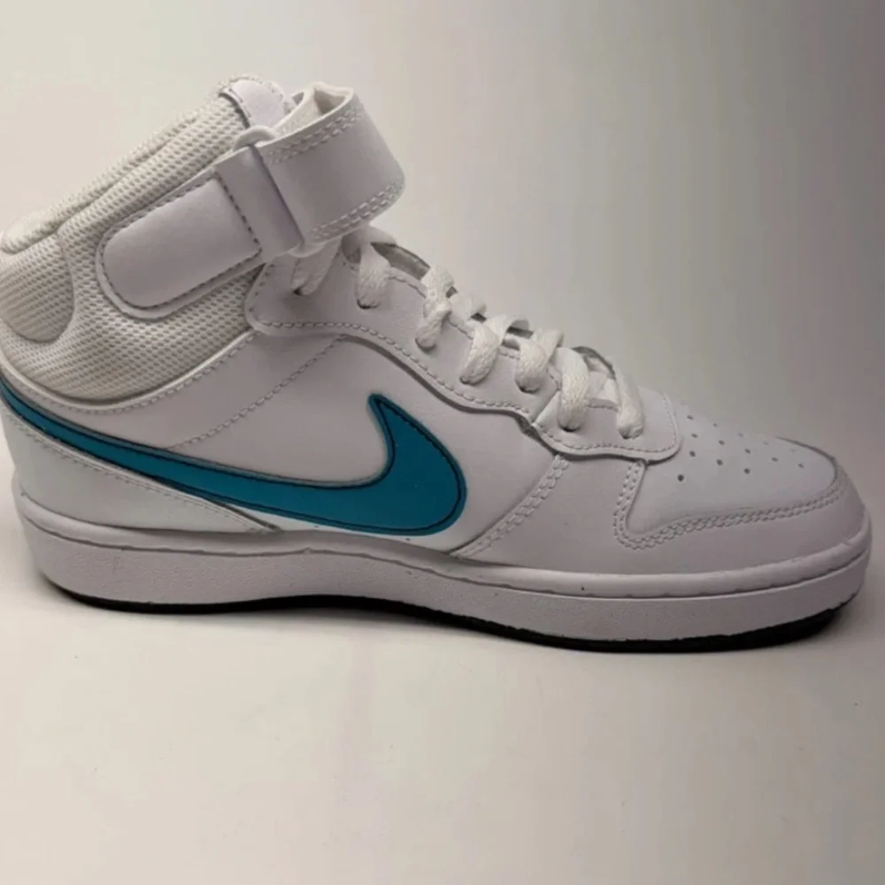 Nike Kids White and Teal High-Top Sneakers Sz 6Y Nike